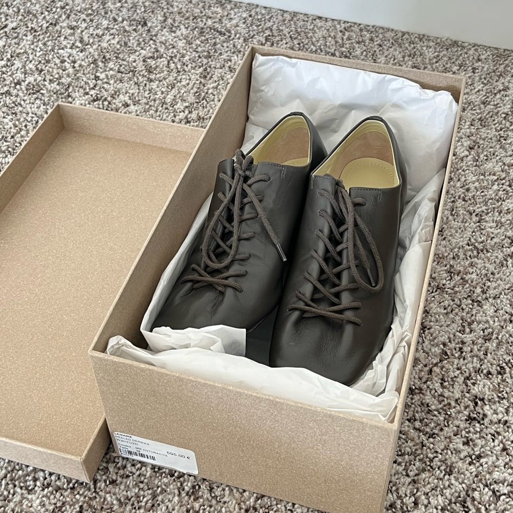 Lemaire Heeled Derbies in Anthracite